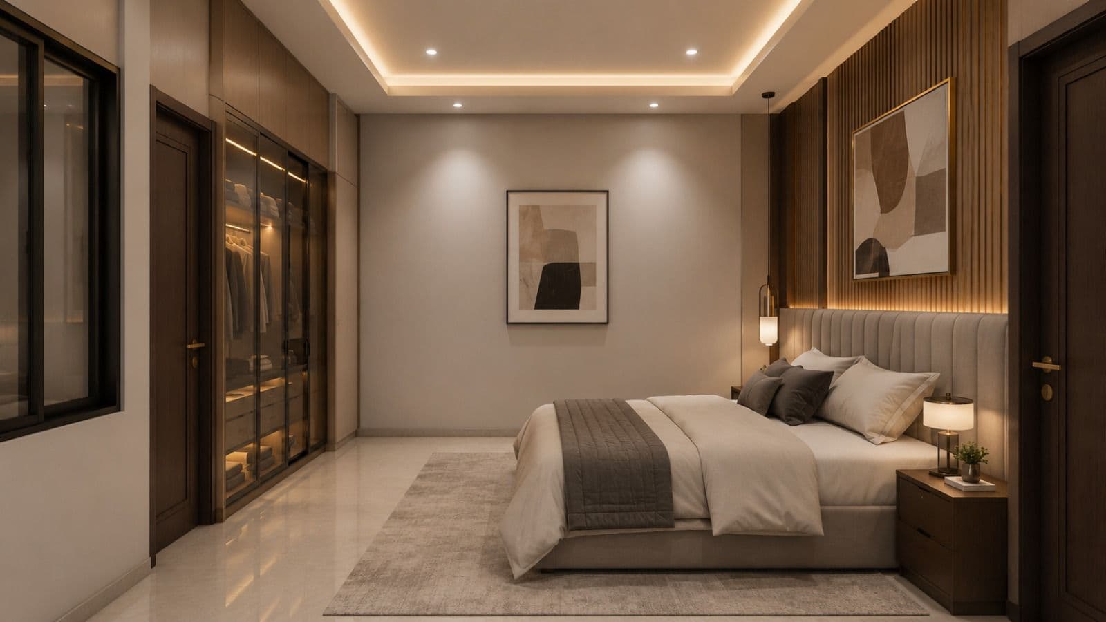 Bedroom with walk-in closet